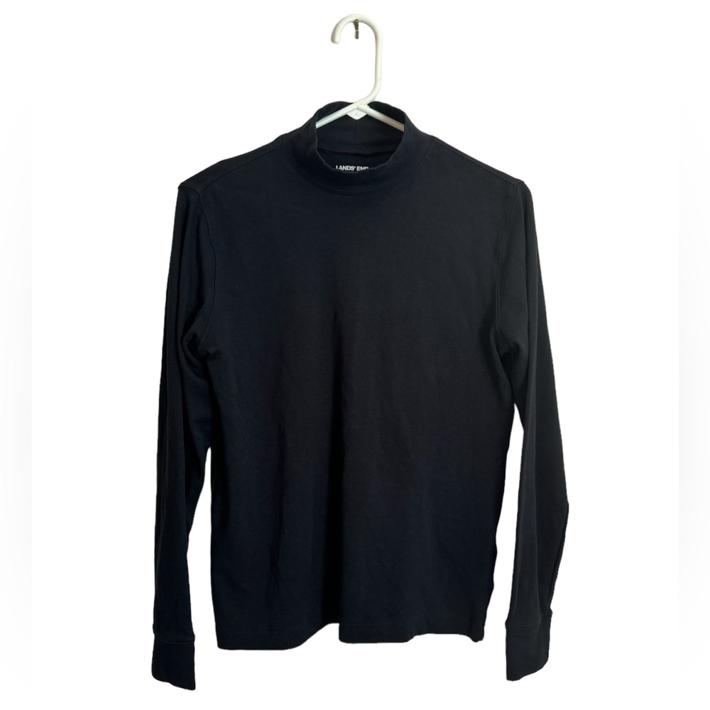 Lands’ End Turtleneck 100% Cotton Black Small is 6-